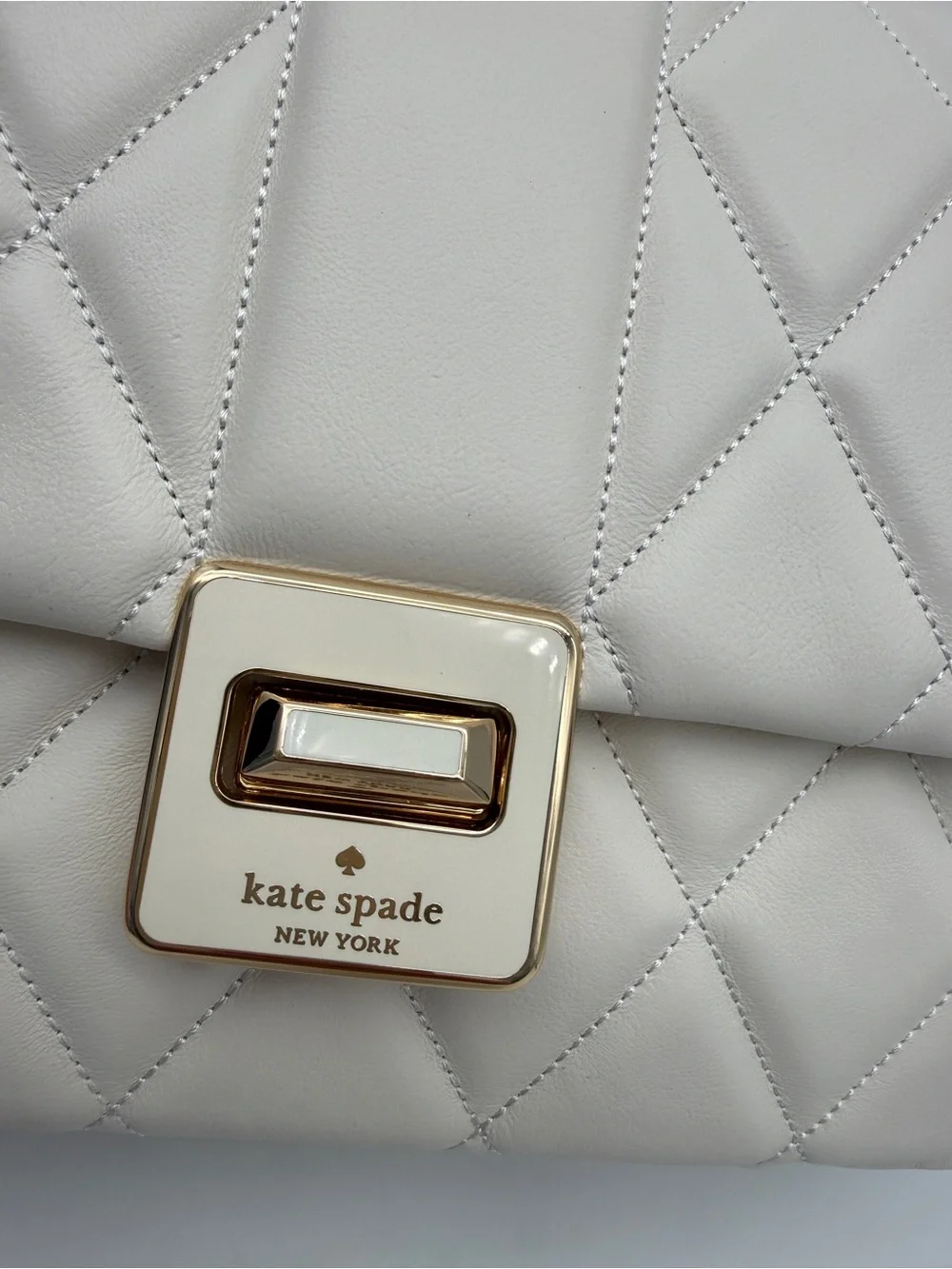 Kate Spade Carey Quilted Small Flap Crossbody Meringue